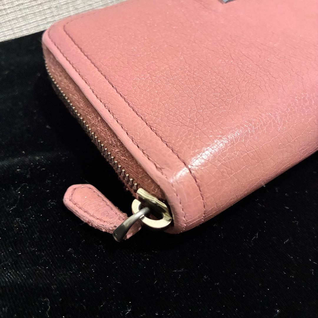 PRADA ピンク レザー 長財布　オールラウンドファスナー