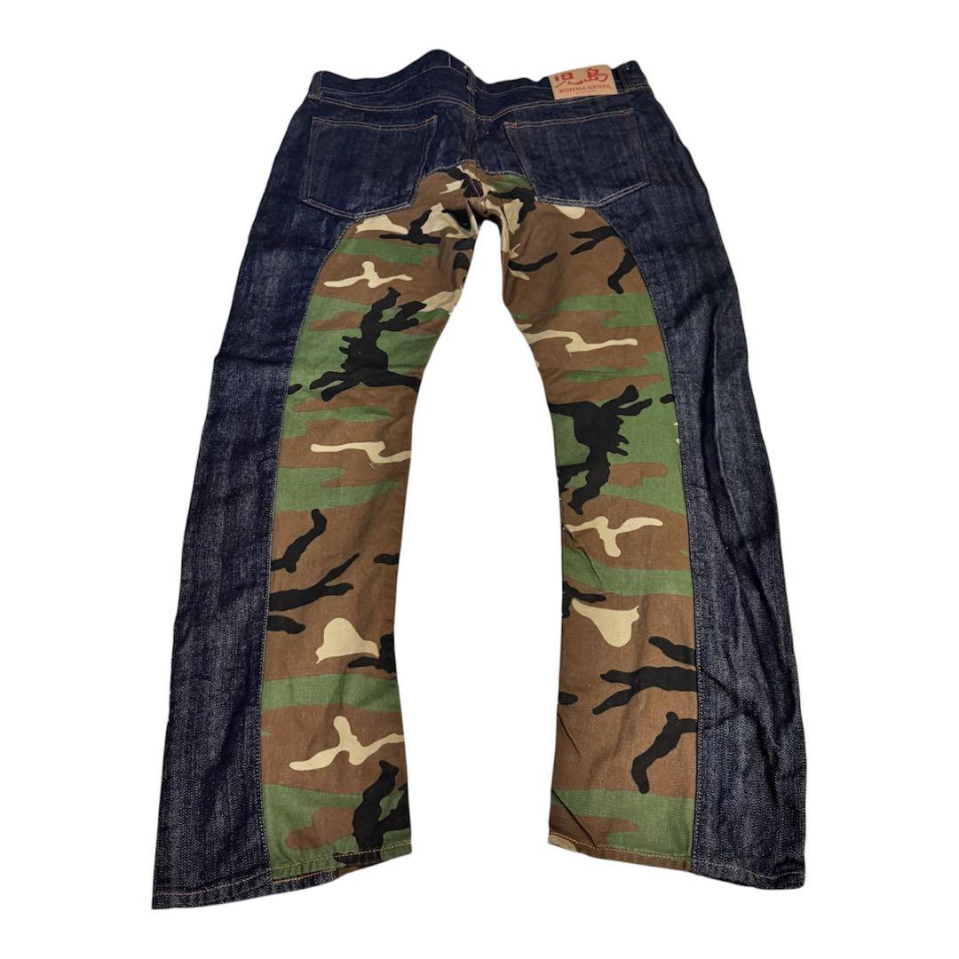 児島ジーンズ　スペースモンキーコンボパンツ　カモフラ柄　サイズ42 ビッグサイズ
