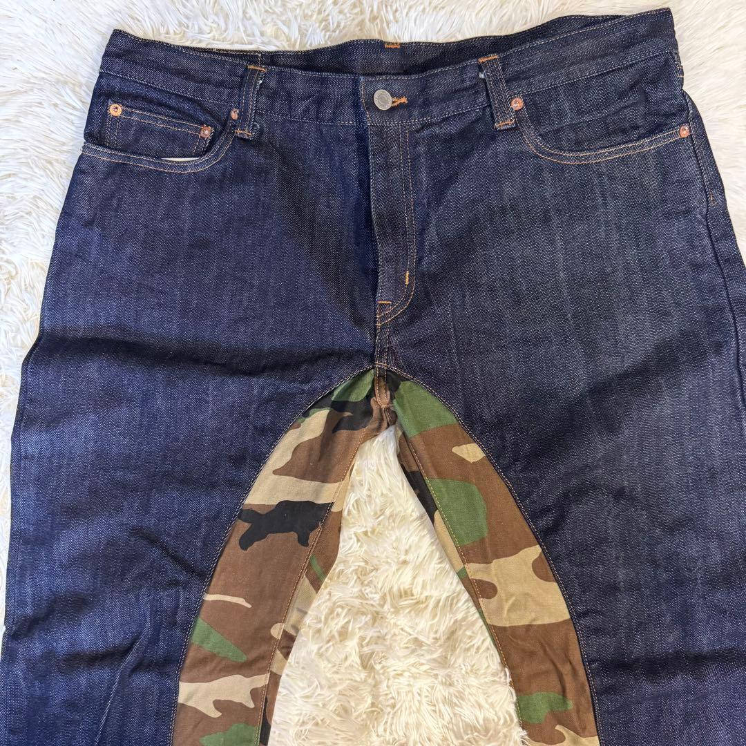 児島ジーンズ　スペースモンキーコンボパンツ　カモフラ柄　サイズ42 ビッグサイズ