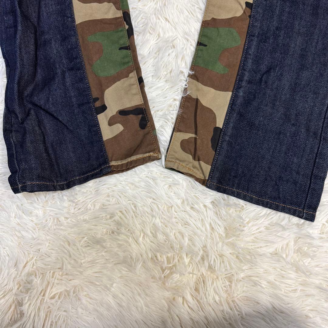 児島ジーンズ　スペースモンキーコンボパンツ　カモフラ柄　サイズ42 ビッグサイズ