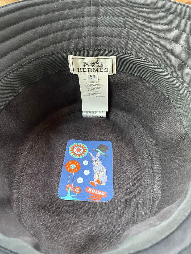 エルメスバケットハット新品未使用黒59