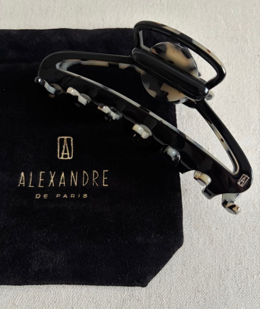 新品未使用 アレクサンドルドゥパリ ヘアクリップ ブラック×アルビノス