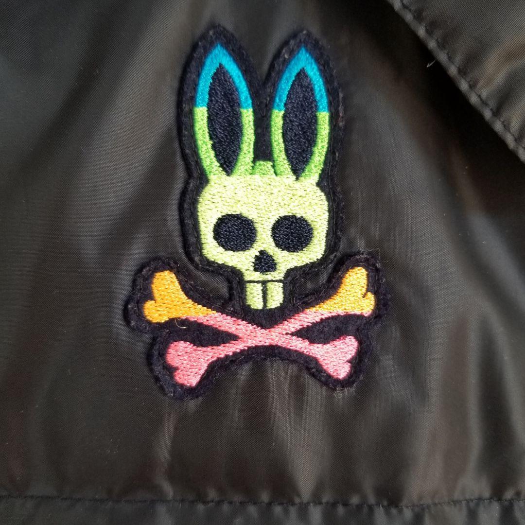 美品サイコバニーPsycho Bunnyネオンパイピング ダウンベスト　L