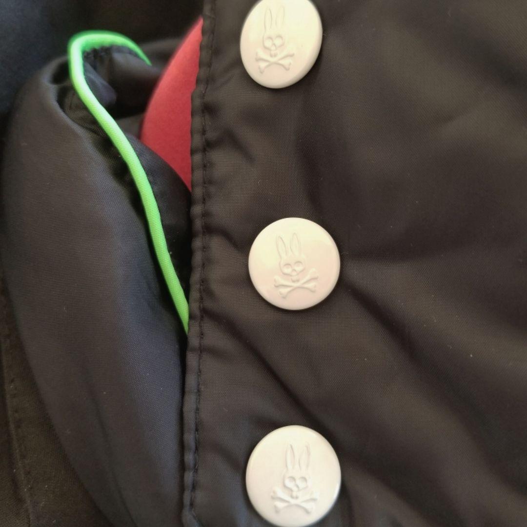 美品サイコバニーPsycho Bunnyネオンパイピング ダウンベスト　L