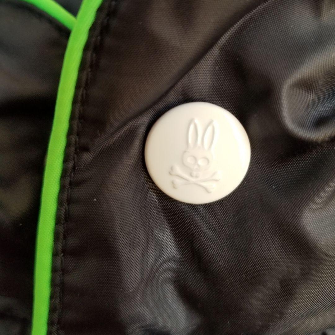 美品サイコバニーPsycho Bunnyネオンパイピング ダウンベスト　L