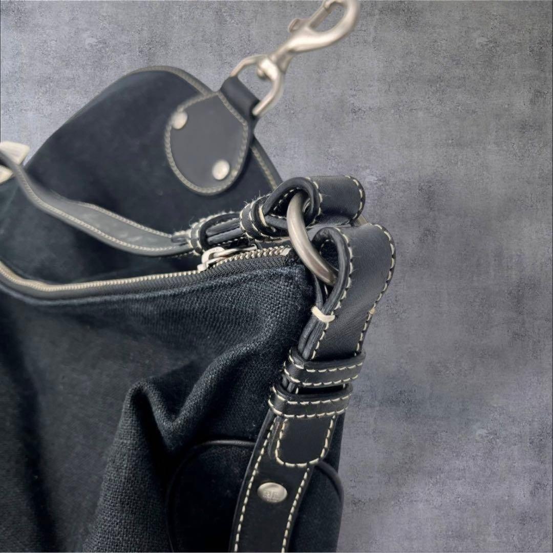 LAUREN RALPH LAUREN ワンショルダーバッグ キャンバス レザー