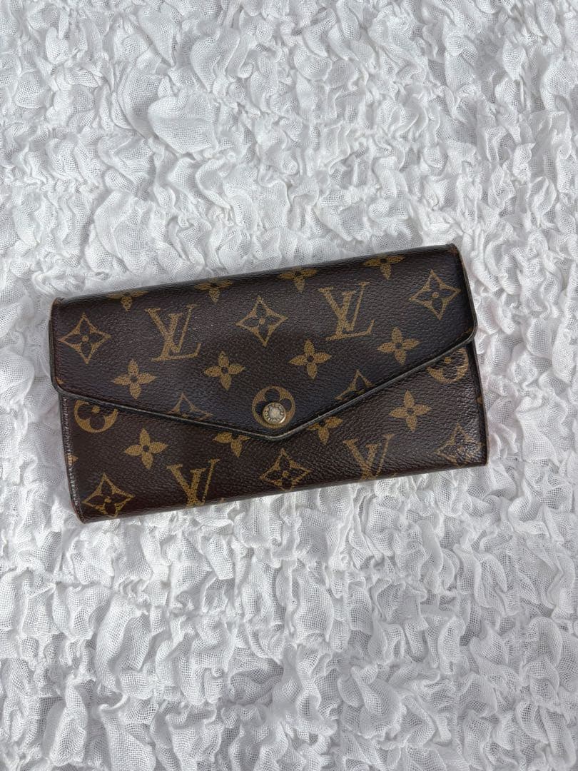 Louis Vuitton モノグラム長財布　ブラウン×レッド