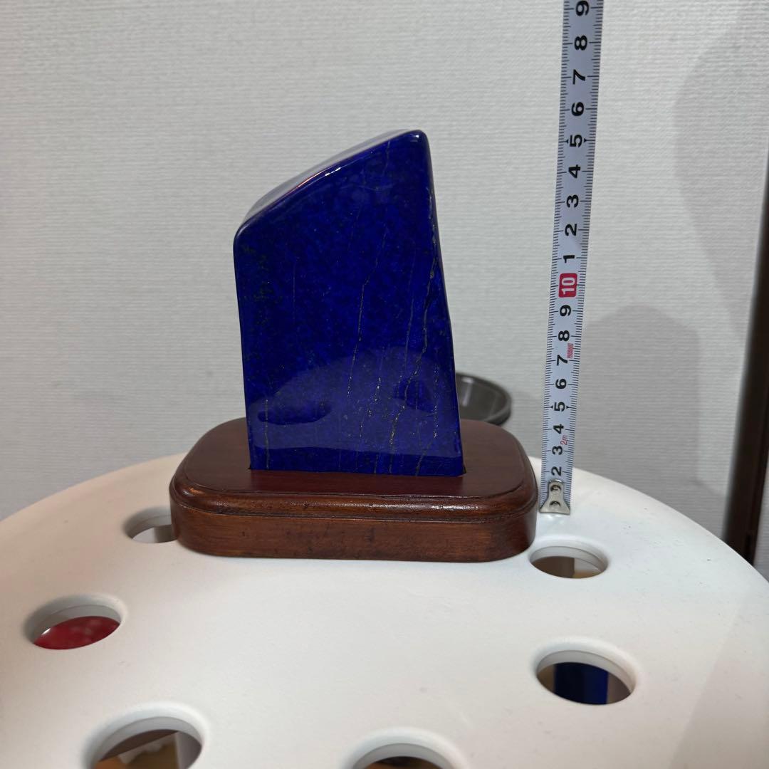 ☆ラピスラズリ☆5A☆引寄せ☆約1474gアフガニスタン産☆天然無着色☆木製台座