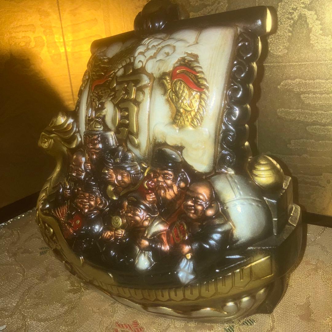 【超特級呪物】陰陽の調和　運気の流れを整える七福神を乗せた鳳凰の宝船　縁起物