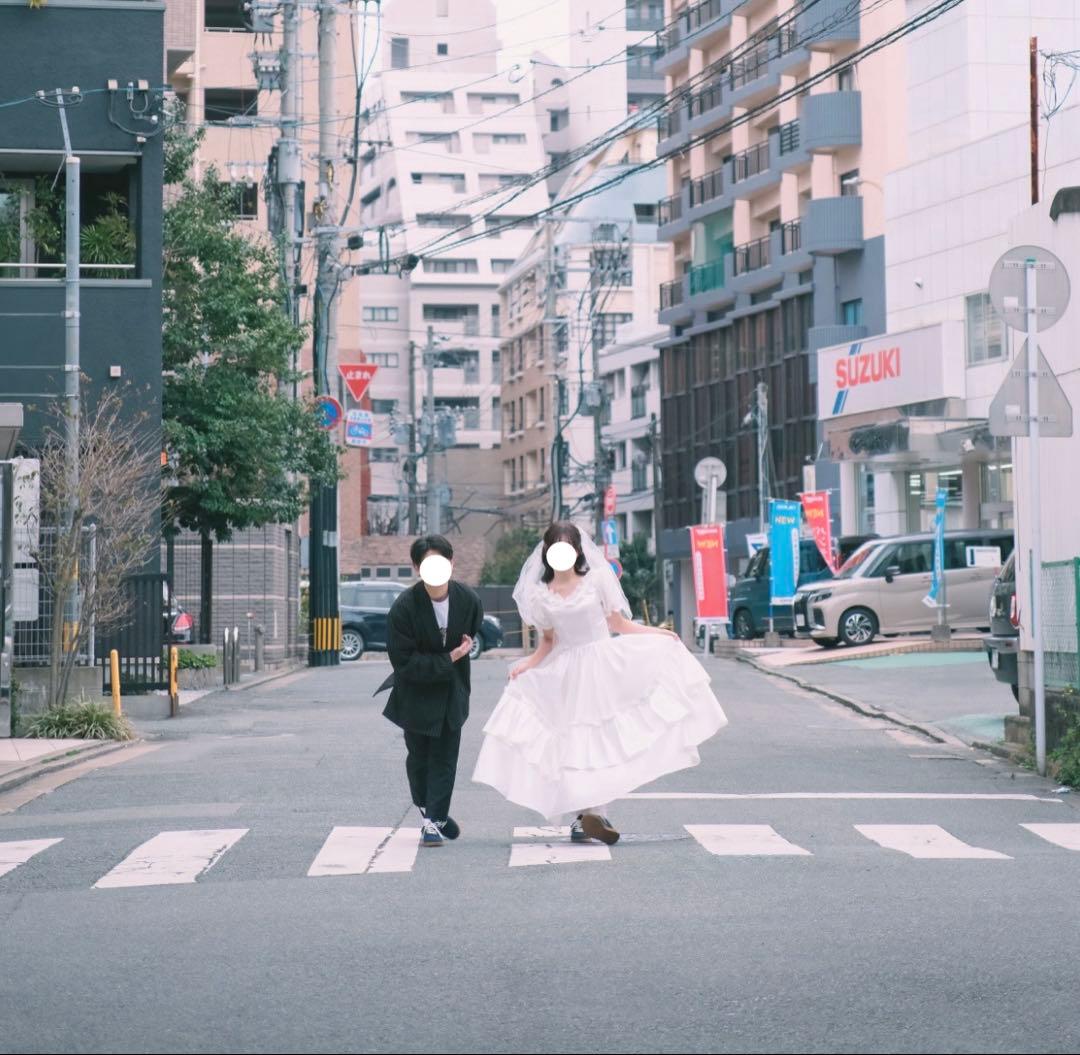 前撮り　ウエディング　ドレス　白