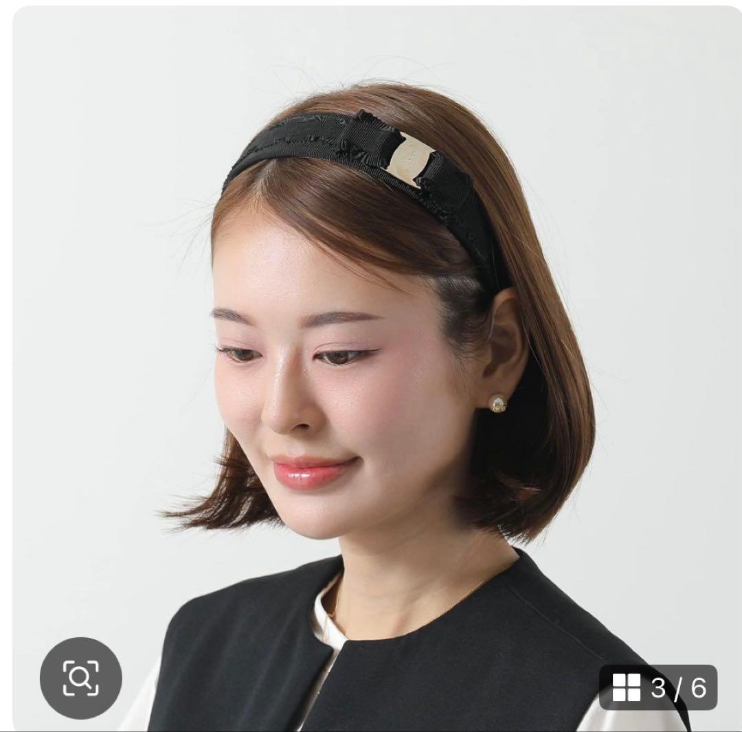 Ferragamo ブラックリボンカチューシャ