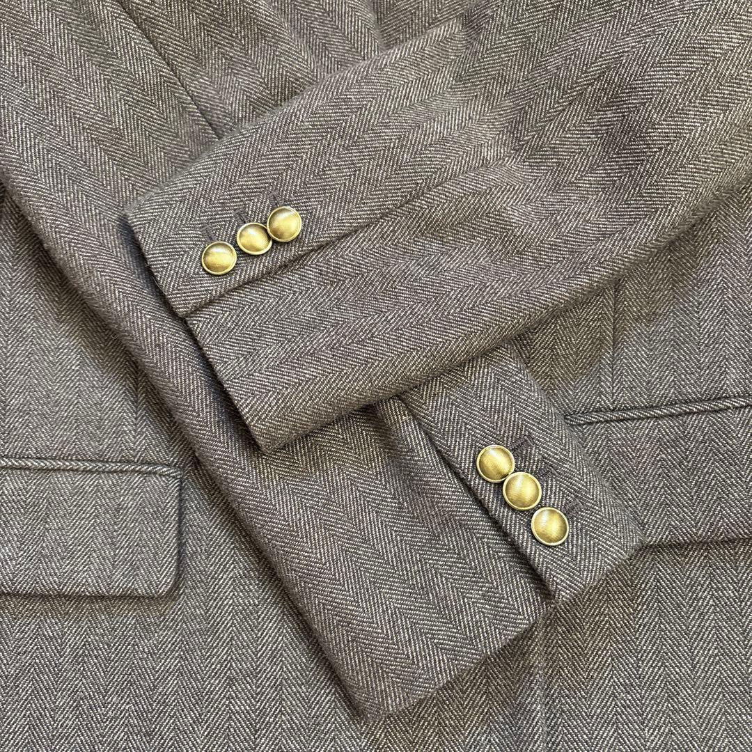 ミラオーウェン ヘリンボーン 金ボタン ダブルブレストジャケット　0