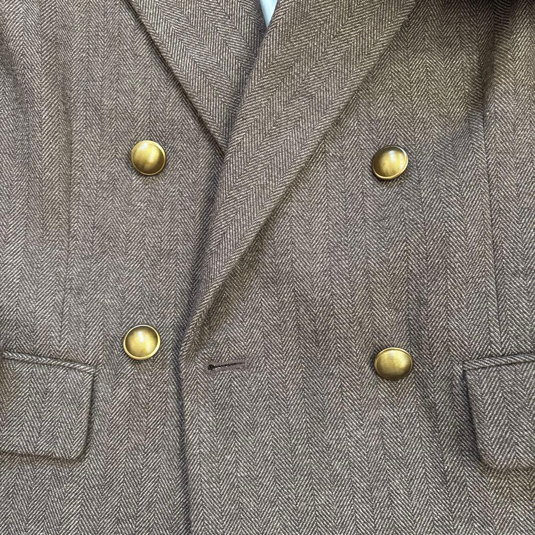 ミラオーウェン ヘリンボーン 金ボタン ダブルブレストジャケット　0