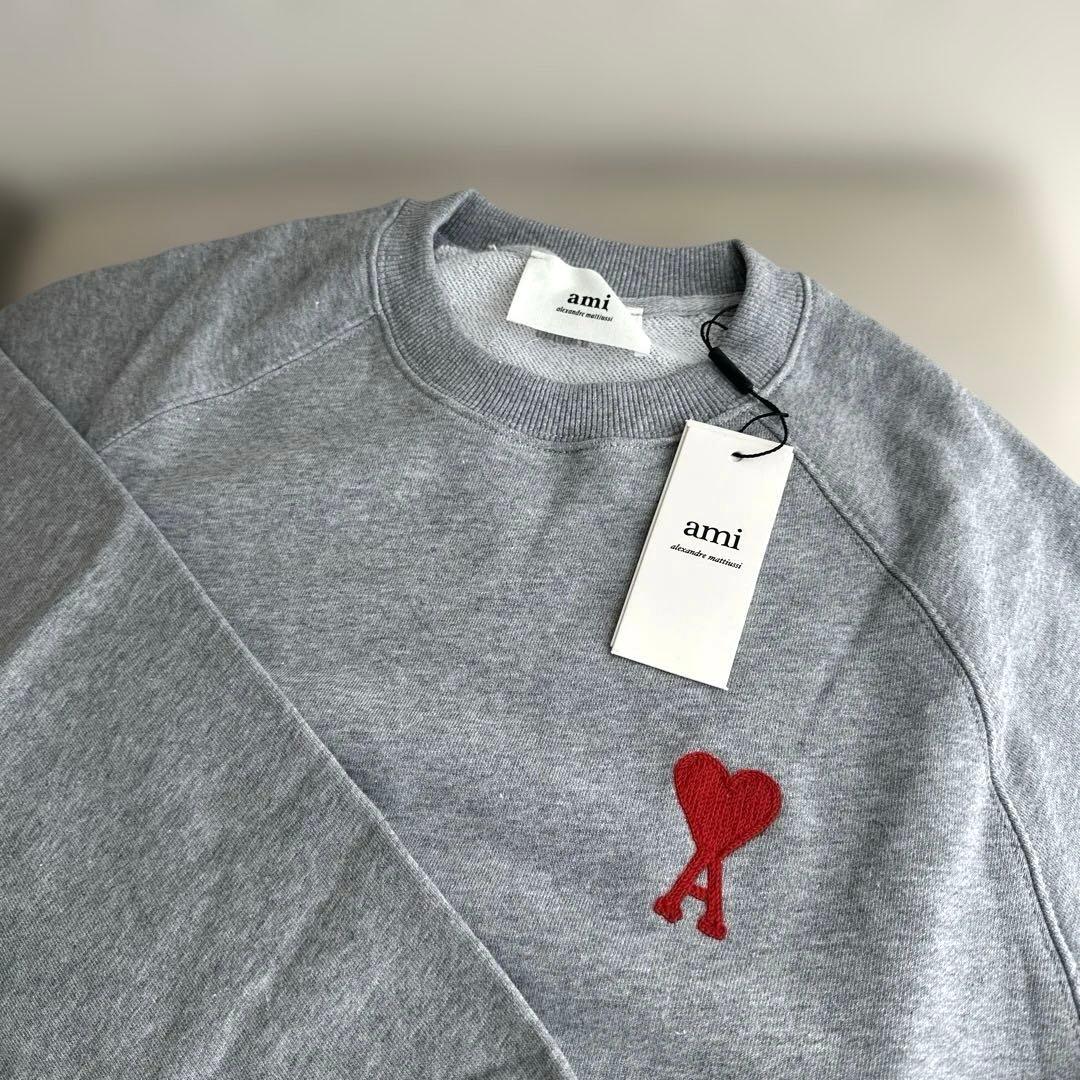 【新品未使用】AMI PARIS アミパリス ロゴトレーナー グレー Mサイズ