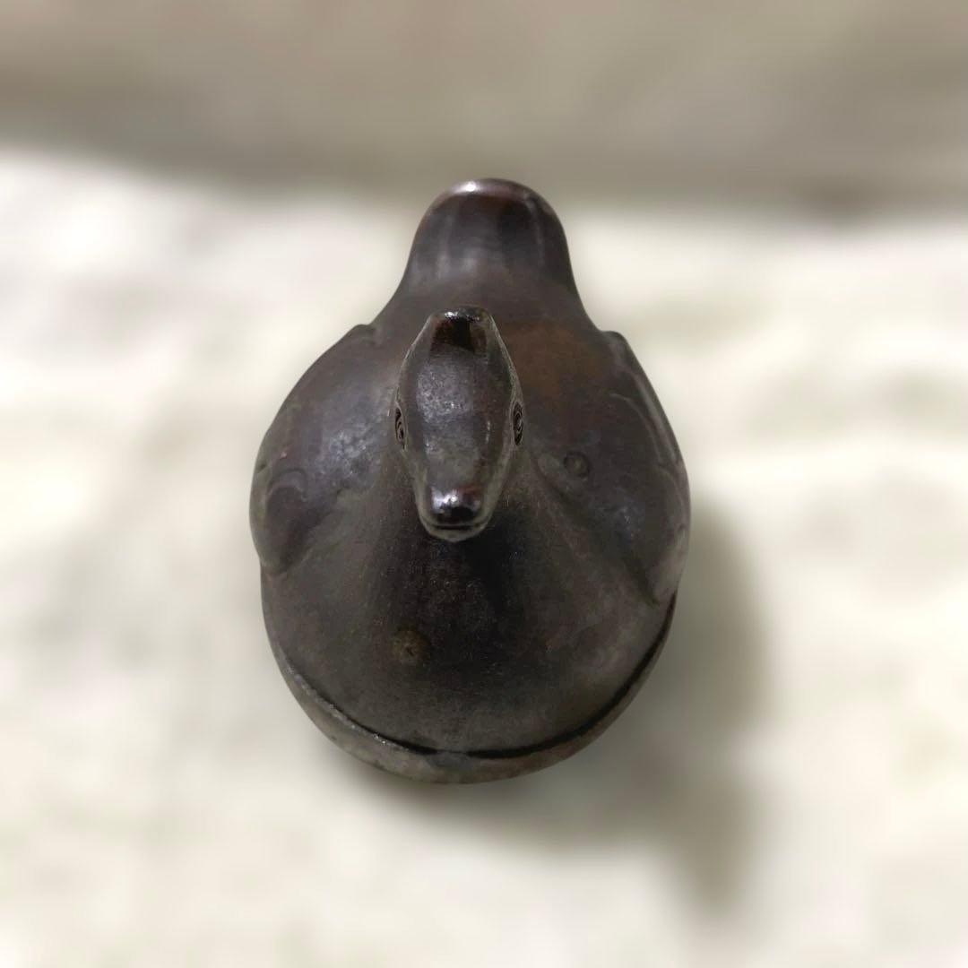 J-3 香合　茶道具　陶器　木箱付き　ホツ有り　アンティーク　美術品　工芸品