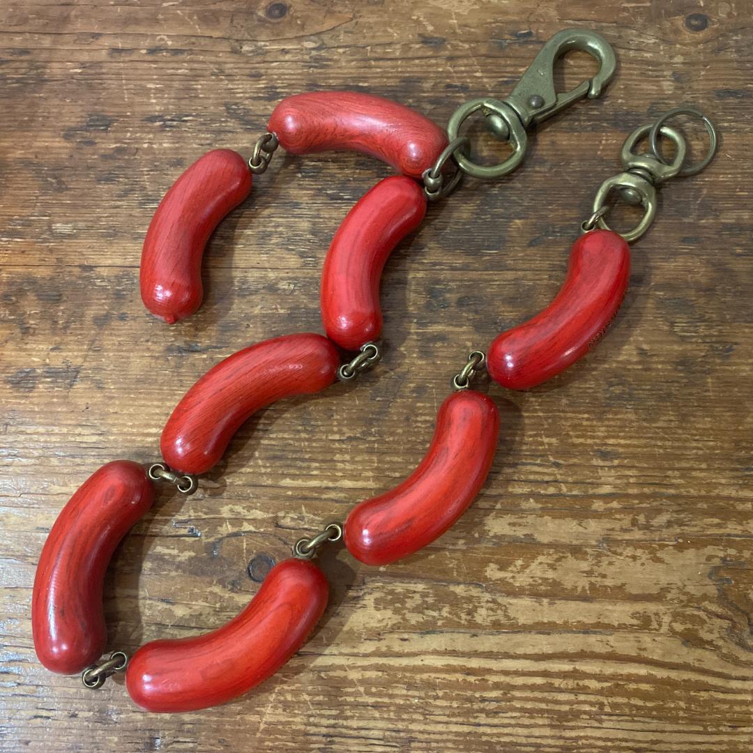 激レア! 初期 ネイタルデザイン 木製 ウインナー ウォレットチェーン