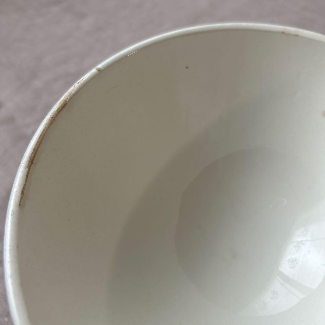 【希少】モロッコ柄　レース柄　青色カフェオレボウル　フランスアンティーク