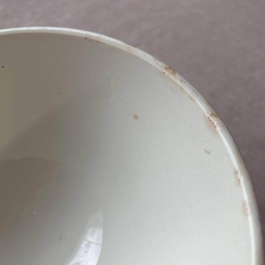 【希少】モロッコ柄　レース柄　青色カフェオレボウル　フランスアンティーク