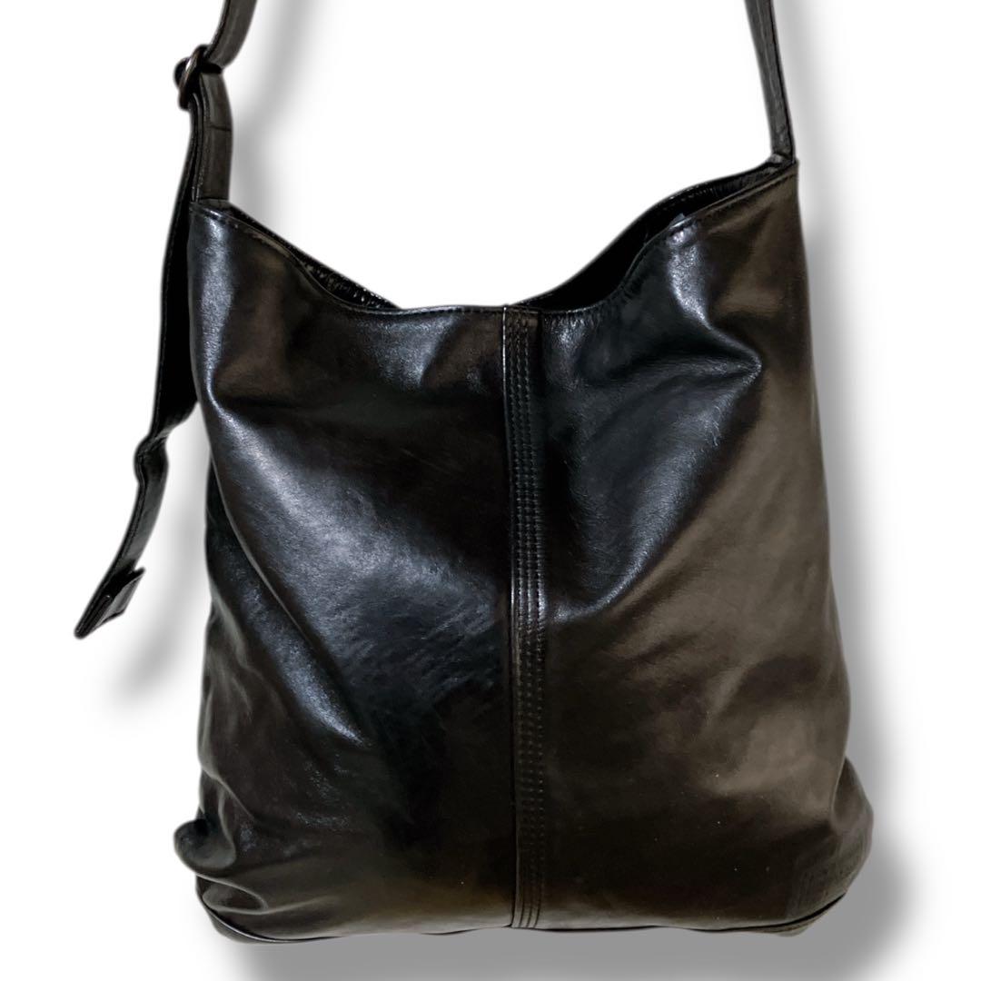 ポーター 吉田カバン 日本製 ポーチ付き ソフトレザーショルダーバッグ ブラック