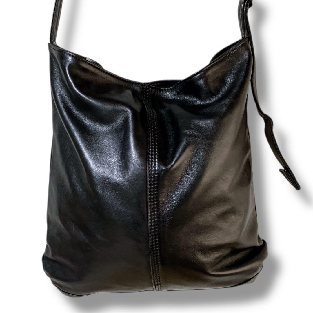 ポーター 吉田カバン 日本製 ポーチ付き ソフトレザーショルダーバッグ ブラック