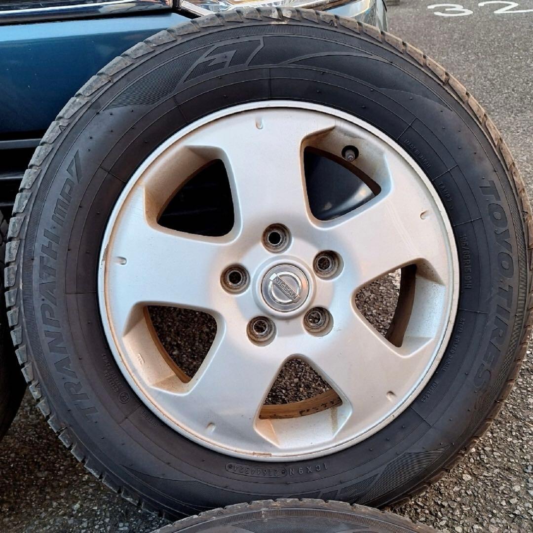 15インチ【国産タイヤ付】195/65R15☆日産純正アルミホイールセット