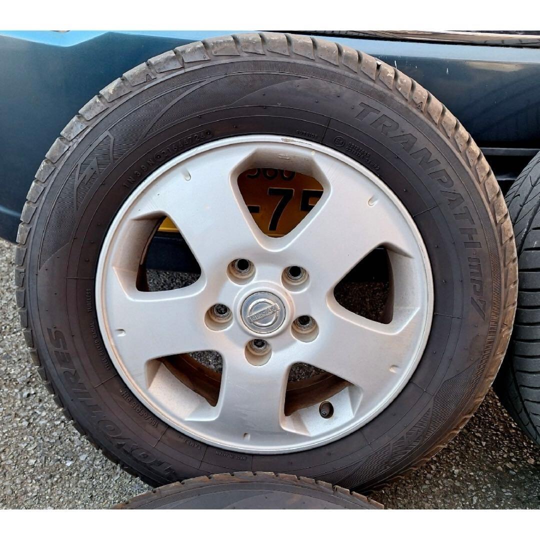 15インチ【国産タイヤ付】195/65R15☆日産純正アルミホイールセット