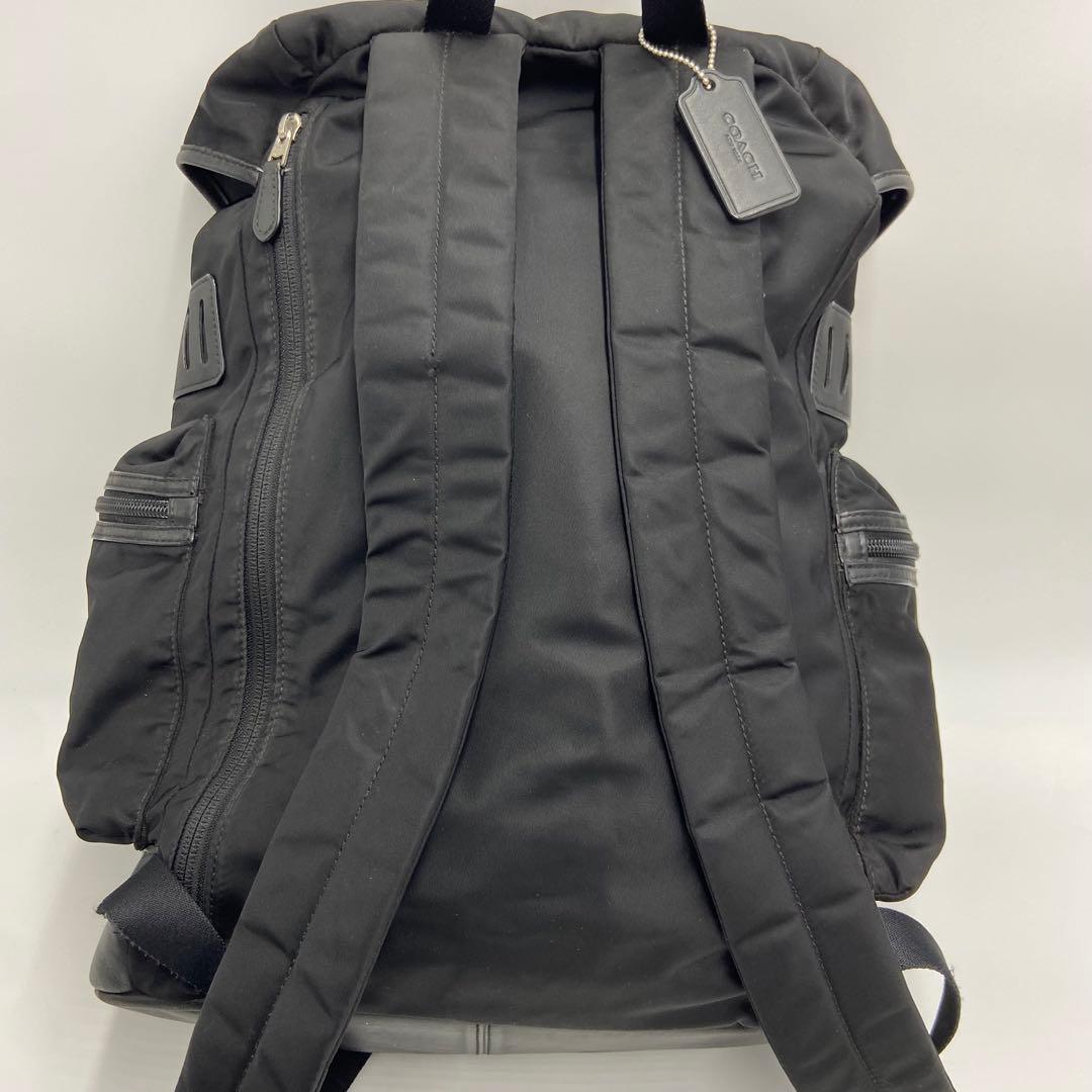 COACH コーチ バックパック ナイロン レザー ブラック F71884
