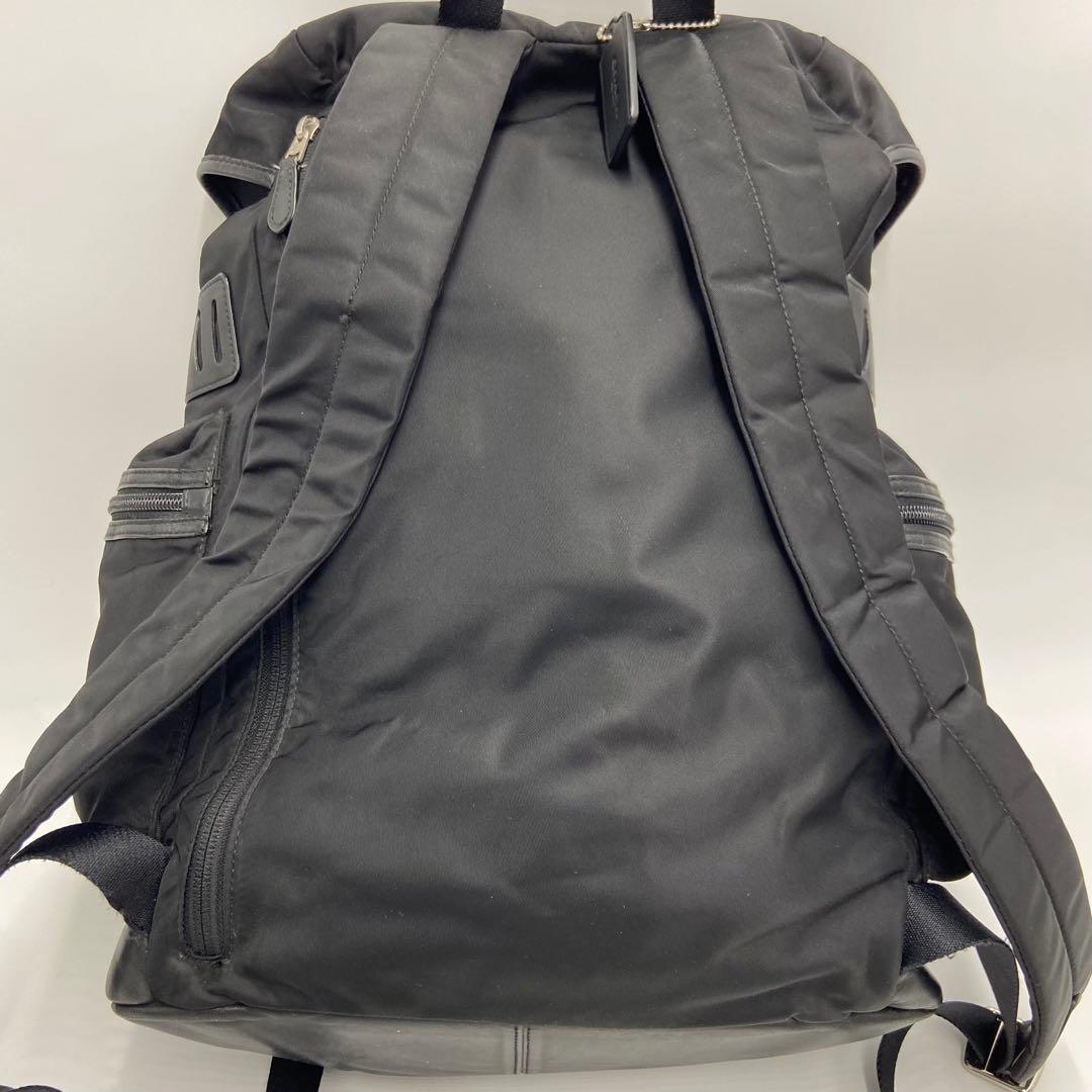 COACH コーチ バックパック ナイロン レザー ブラック F71884
