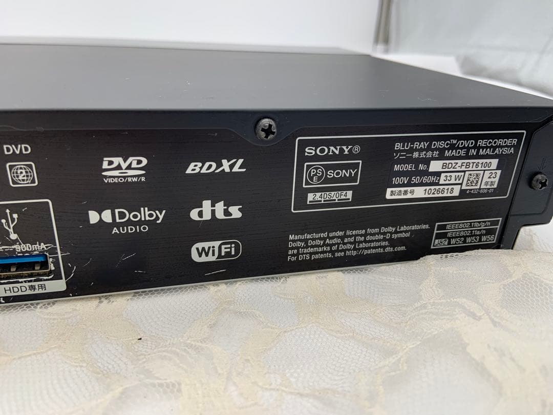 SONY ブルーレイレコーダー BDZ-FBT6100