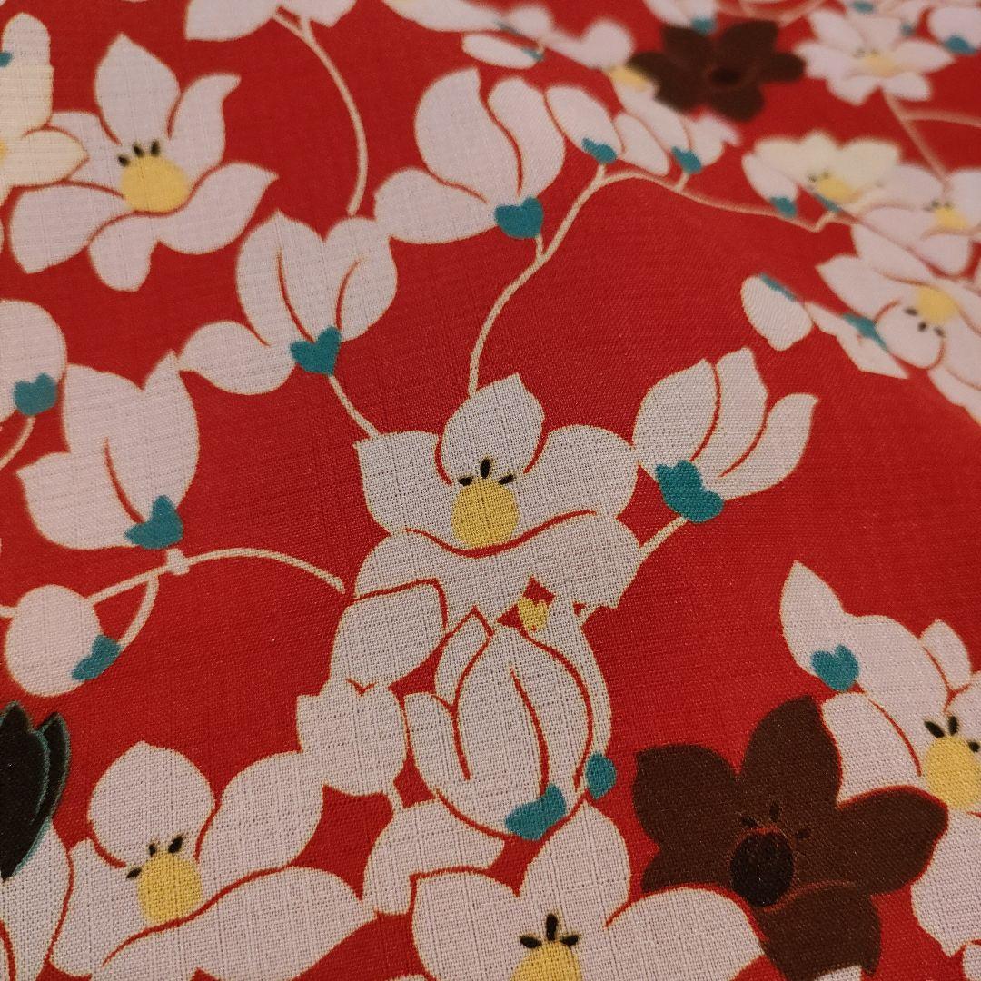 最終値下げ！！ふりふ　オリジナル　浴衣　ポリエステル100％　赤　花柄