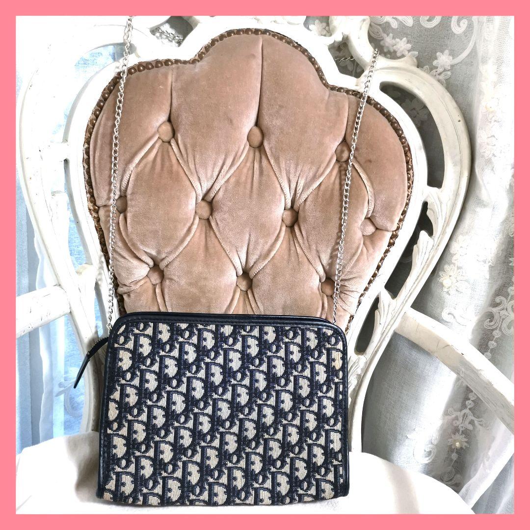 【美品】ディオールDiorトロッター大きめポーチクラッチバッグ新品ショルダー付!