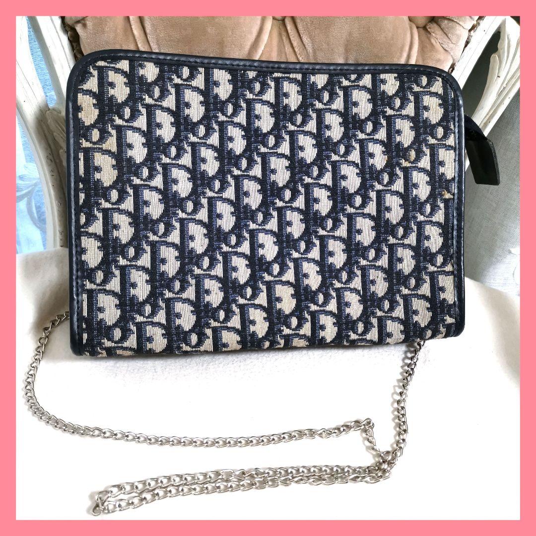 【美品】ディオールDiorトロッター大きめポーチクラッチバッグ新品ショルダー付!