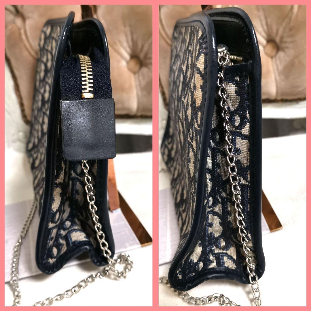 【美品】ディオールDiorトロッター大きめポーチクラッチバッグ新品ショルダー付!