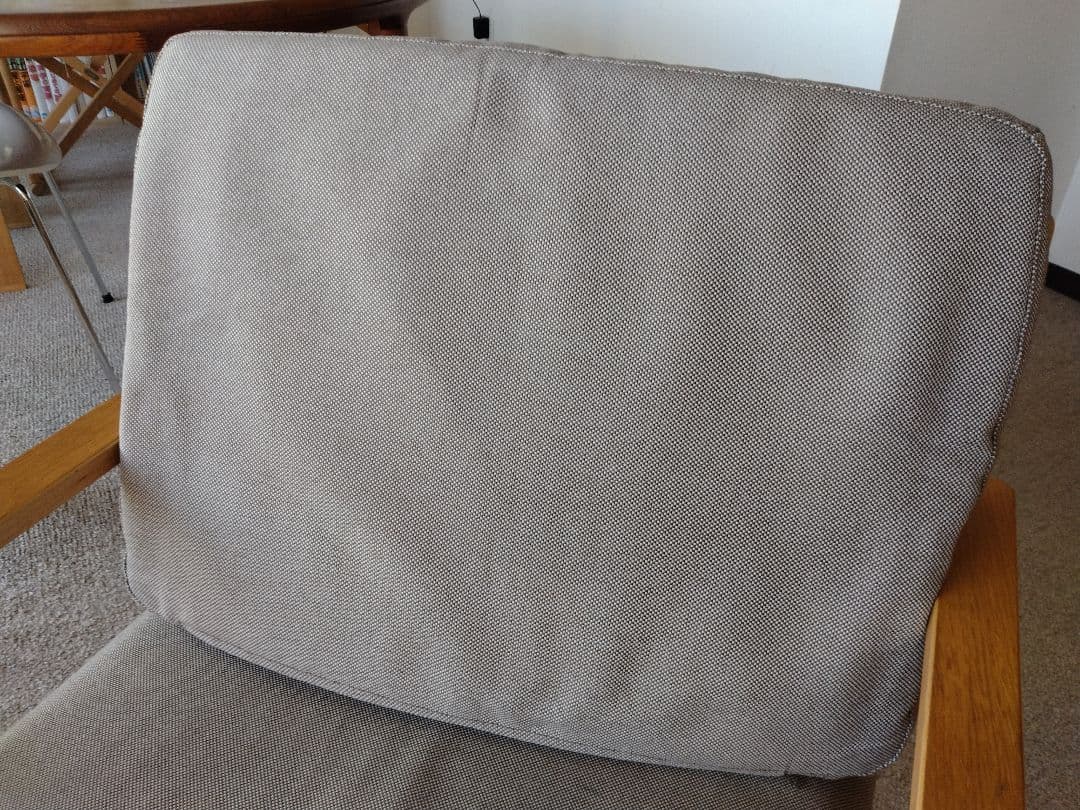 【良品】MUJI無印 ダイニングソファチェアオーク材/リビングでもつかえる茶②