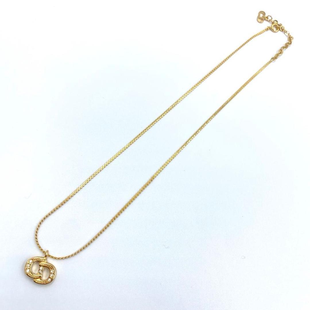 未使用に近い　 Christian Dior ゴールド CDロゴ ラインストーン