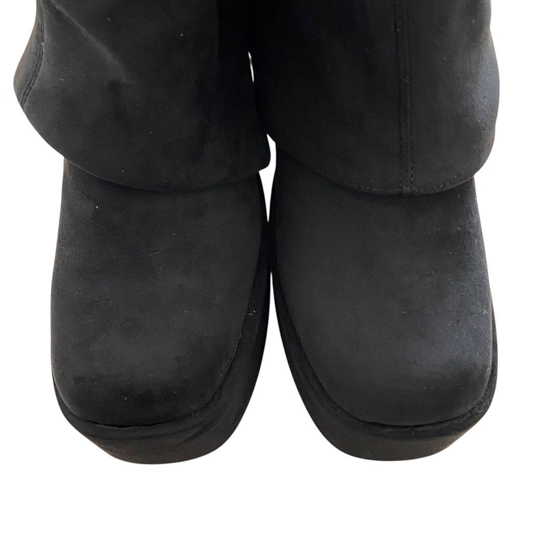 ✨極美品✨エモダ/ルーズフレアカバーフィットブーツ/ロングブーツ/ブラック/M