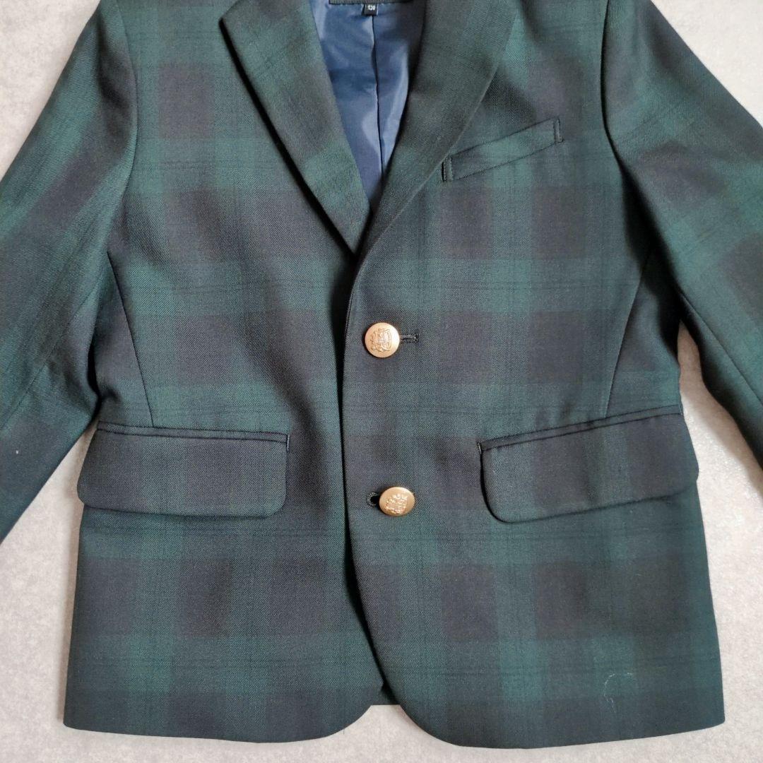 美品 グリーンレーベルリラクシング 120 スーツ チェック キッズフォーマル