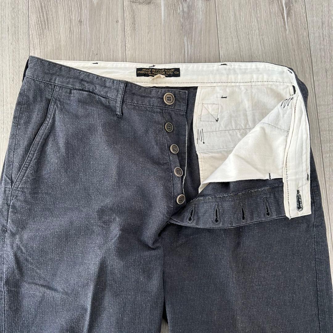 PHIGVEL フィグベル ワークパンツ トラウザー シンチバック 34×31