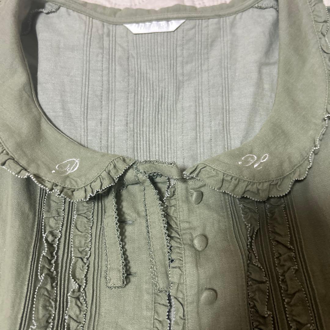 ピンクハウス　オリーブグリーン フリル ベスト