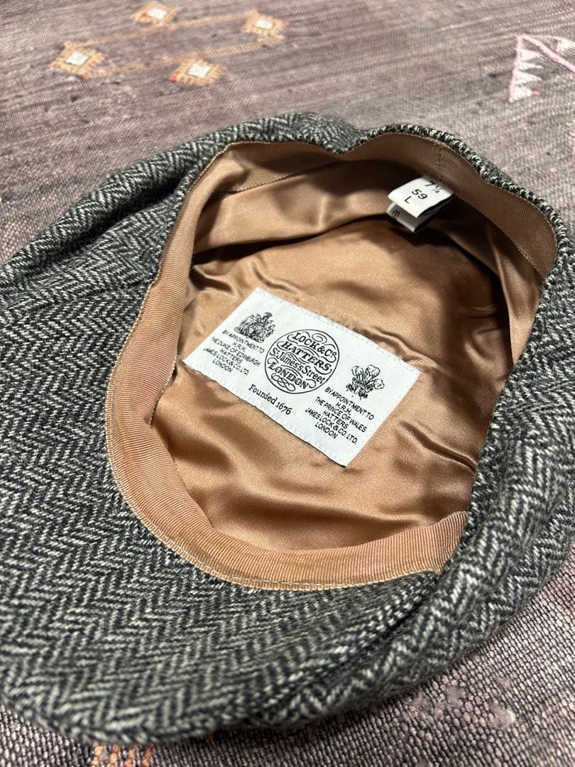 james lock グレー ツイード キャスケット　59