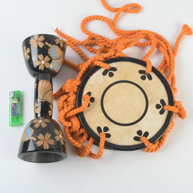 和楽器　和太鼓　金蒔絵花蝶文　鼓胴　能楽　雅楽　N　9289