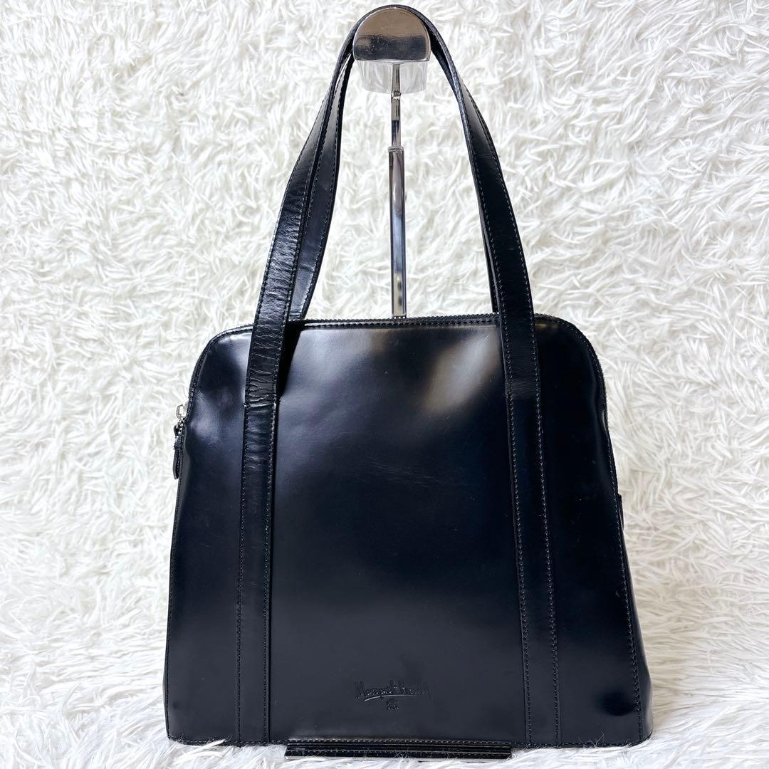 マーガレットハウエル 旧ロゴ レザー ハンドバッグ トート 黒 本革