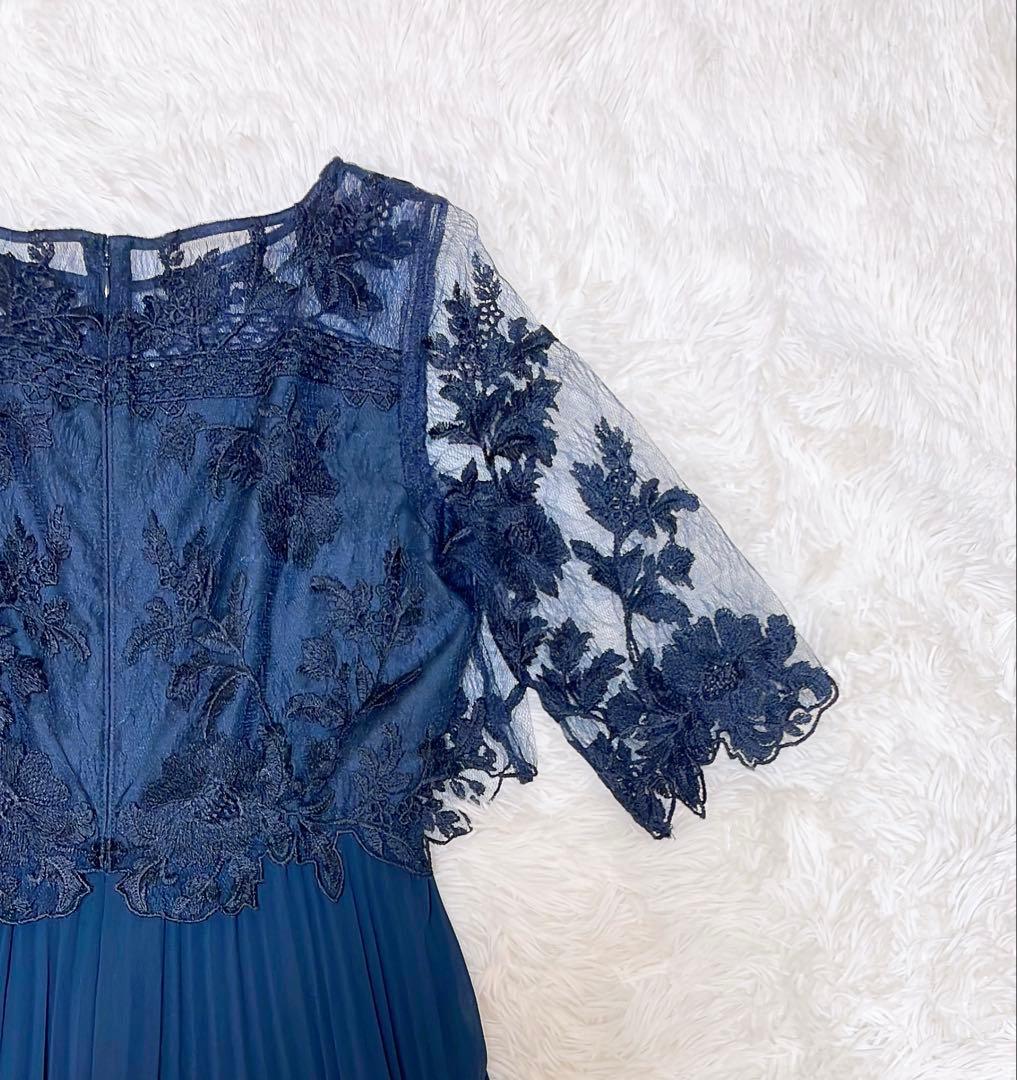 Dorry Doll♡オリジナル模様柄刺繍レース使い プリーツ加工 ロング丈