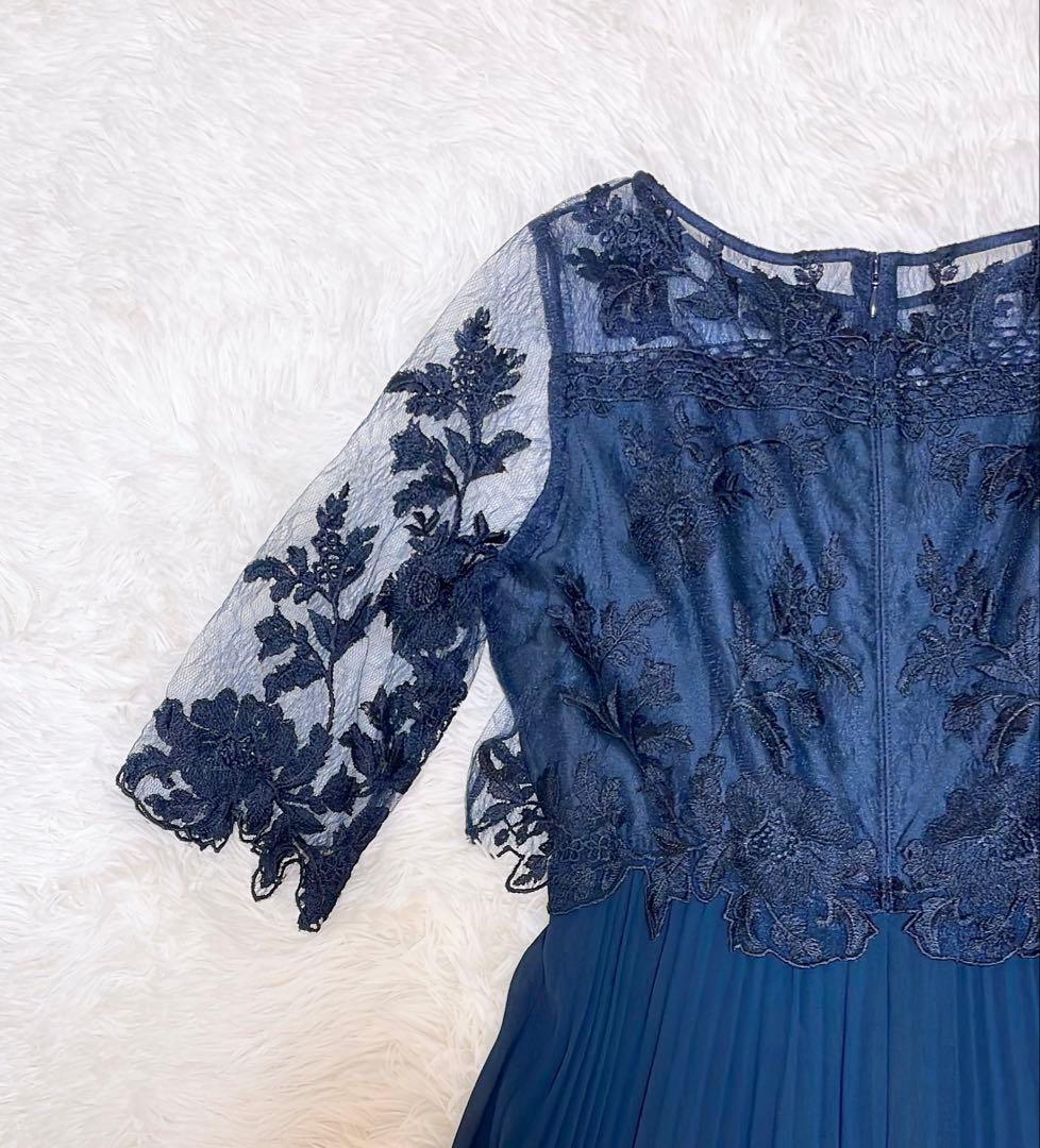 Dorry Doll♡オリジナル模様柄刺繍レース使い プリーツ加工 ロング丈