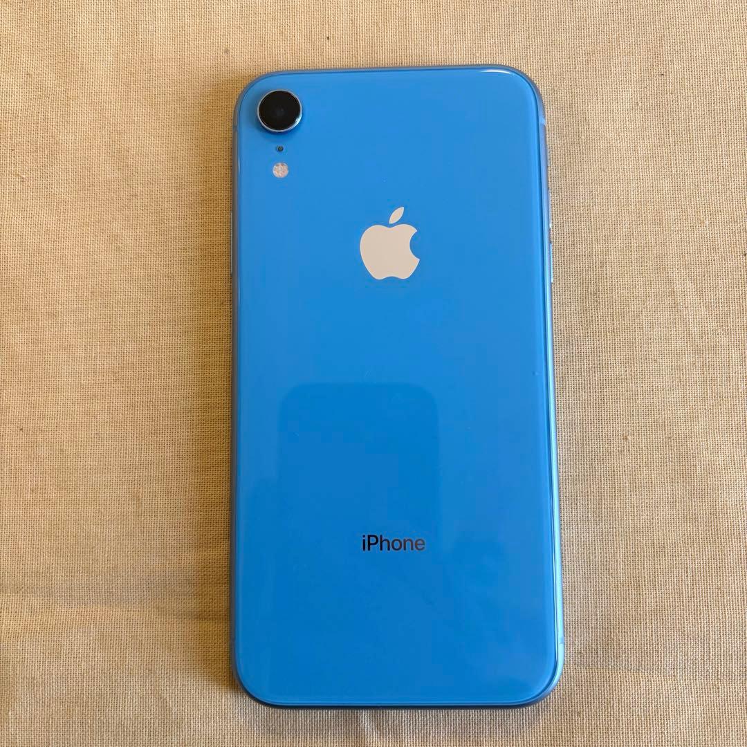 【美品】iPhone XR 128GBブルー SIMフリー 箱・保護ガラス付き