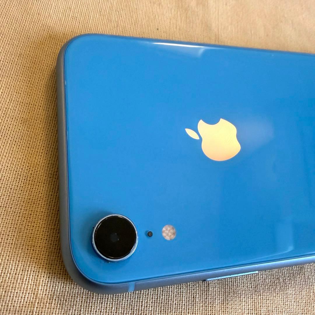 【美品】iPhone XR 128GBブルー SIMフリー 箱・保護ガラス付き