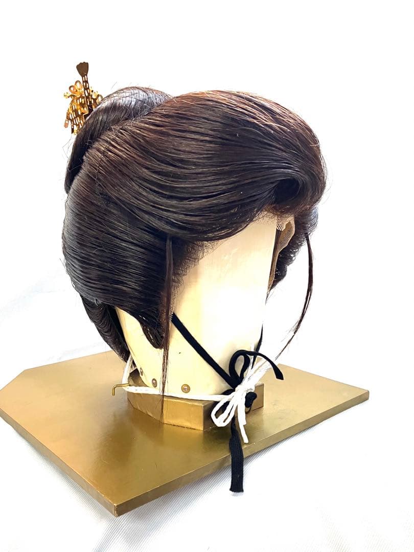 夜会巻き(自然色)中大サイズ、中古舞踊かつら、日本髪かつら、大衆演劇かつら