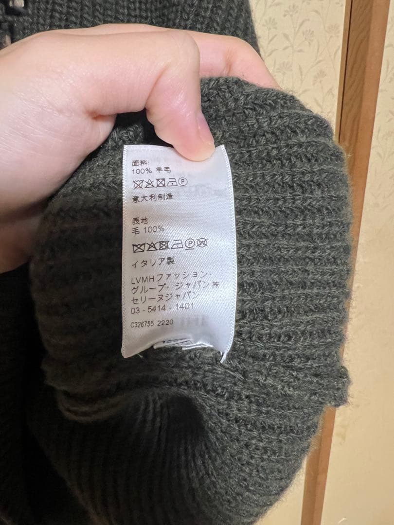 最終値下げ CELINE ダークグリーン カーキ ニットセーター S