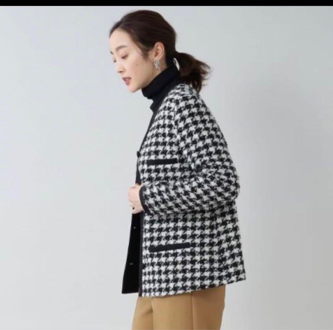 UNTITLED 千鳥柄ツイード カラーレスジャケット