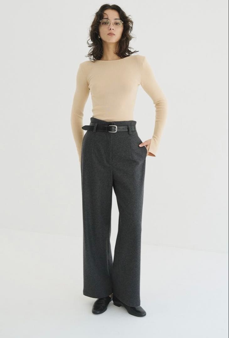 パンツ CLANE HIGH WAIST WIDE PANTS
